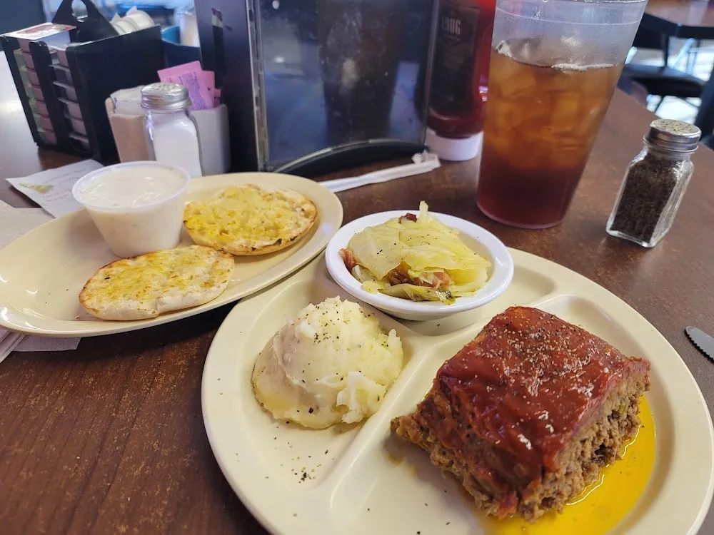 Meatloaf Lunch w Mashed and Cabbage